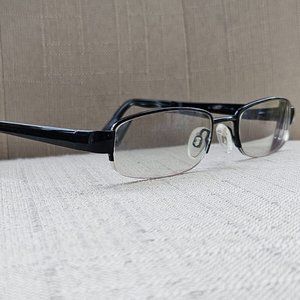 O by Oscar De La Renta Glasses Frame Black tone Metal Half Rim Eyeglasses OSM802